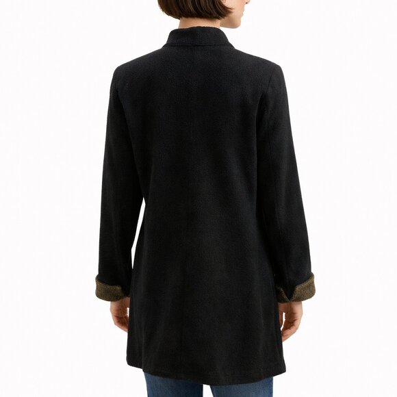 Chico Women’s Jacket NWT Size 1 Versatile Black w/Metallic Open‑Front Coat - Picture 2 of 8